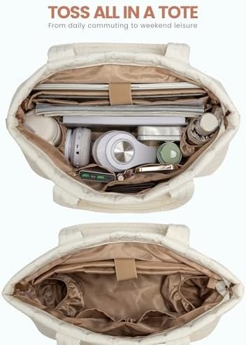 LOVEVOOK Tote Bag for Women, Large Puffer Tote Bag with Zipp...