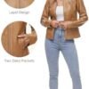Fahsyee Zip Leather Jackets for Women Motorcycle Faux PU Mot...