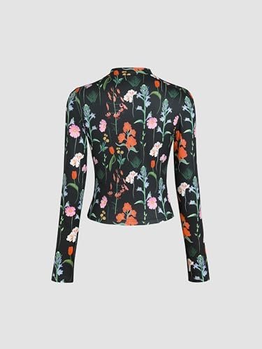 CIDER Floral Knitted Long Sleeve Top