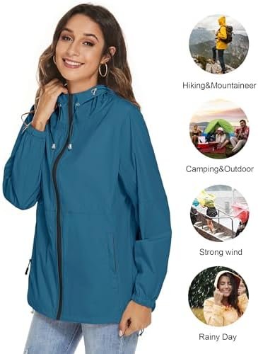 TCOT Womens Rain Jackets Waterproof Windbreaker Jackets ligh...