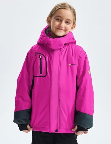 GEMYSE Girl's Waterproof Ski Snow Jacket Fleece Windproof Wi...