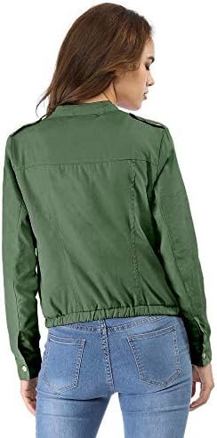 Allegra K Women's Lightweight Classic Casual Stand Collar Po...