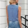 LookbookStore Denim Vest for Women Trendy Sleeveless Cropped...