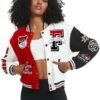 COZYPOIN Women's Varsity Jacket Cropped Letterman Jacket Lig...