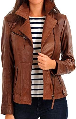 KYZER KRAFT Womens Leather Jacket Bomber Motorcycle Biker Re...