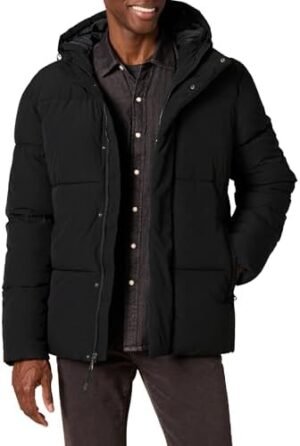 Amazon Essentials Men's Mid-Length Hooded Puffer Coat (Avail... Amazon Essentials Men's Mid-Length Hooded Puffer Coat (Avail...