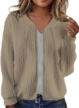 Women's Zip Up Cardigan Sweater Cable Hoodies Long Sleeve Ja... Women's Zip Up Cardigan Sweater Cable Hoodies Long Sleeve Ja...