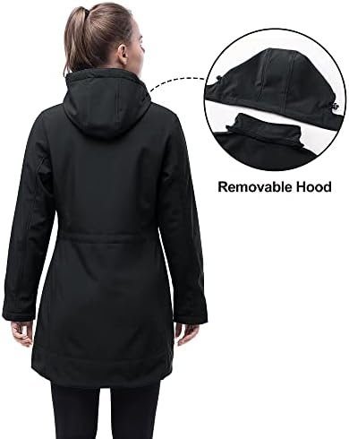 33,000ft Women's Waterproof Softshell Long Rain Jacket with ...