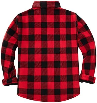 ZENTHACE Men's Warm Sherpa Lined Fleece Plaid Flannel Shirt ...