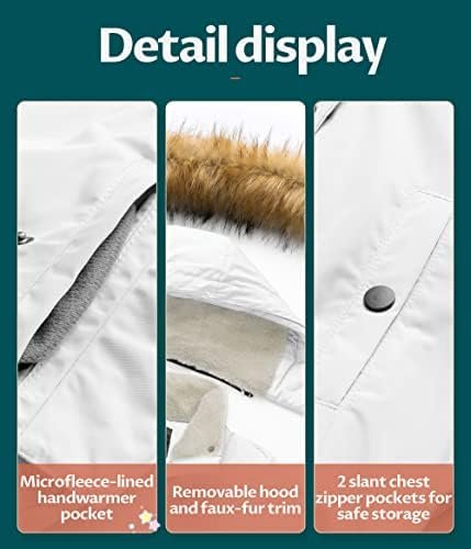 CREATMO US Girl's Long Winter Warm Parka Sherpa Trimmed Coll...