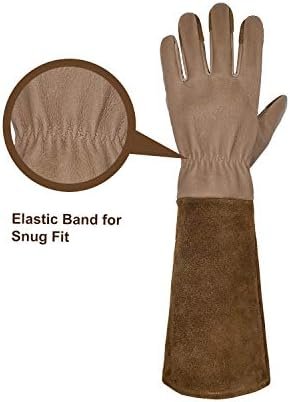 HANDLANDY Bundle - 2 Pairs of Long Pigskin Leather Pruning G...