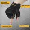 HLDD HANDLANDY Fingerless Work Gloves, Utility Working Glove...
