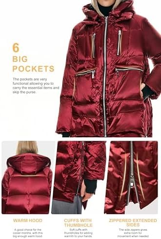 Orolay Women's Thickened Hooded Down Jacket – Winter Shiny P...