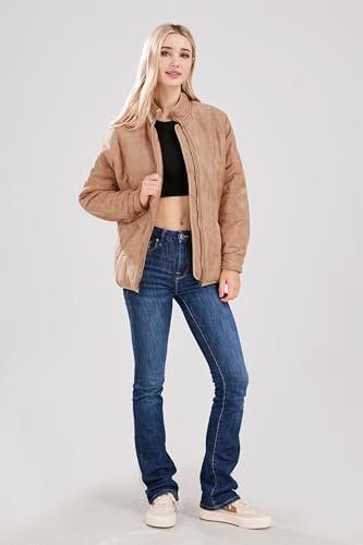 utcoco Women's Causal Lightweight Jacket Stand Collar Long S...