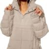 Womens's Lightweight Down Coat Long Sleeve Button Quilted Pu...
