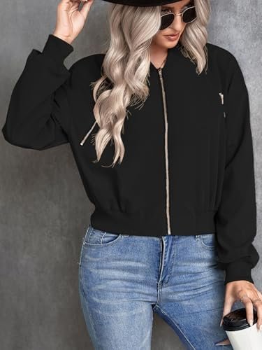 Verdusa Women's Cropped Bomber Jackets Casual Lightweight Ja...