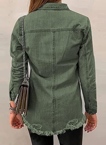 Dokotoo Women's Oversized Denim Jacket Casual Long Sleeve De...