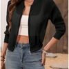 Verdusa Women's See Through Bomber Jacket Zip Up Long Sleeve...