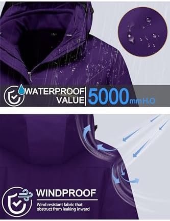 MAGCOMSEN Women's 3-in-1 Winter Coats Snow Ski Jacket Waterp...