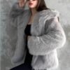 Gnveub Women's Faux Fur Jacket Oversized Lapel Fur Coat Wint...