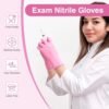 Schneider Nitrile Exam Gloves, 4 Mil Pink Disposable Gloves,...