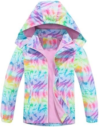 MGEOY Boys Girls Rain Jacket Lightweight Waterproof Hooded F...