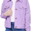 WULFUL Girl's Fashion Button Down Corduroy Jackets Casual Fa...