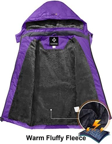 GEMYSE Girl's Waterproof Ski Snow Jacket Fleece Windproof Wi...