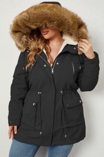 Geschallino Women's Parka Coat 3 in 1 Plus Size Winter Warm ...
