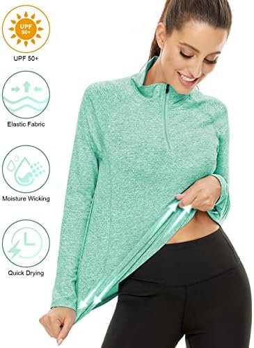 LURANEE Womens UPF 50+ Long Sleeve 1/4 Zip Pullover Athletic...