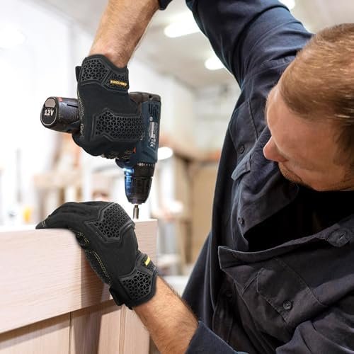 HLDD HANDLANDY Fingerless Work Gloves, Utility Working Glove...