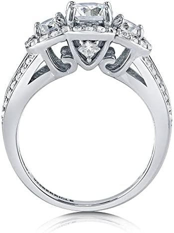 BERRICLE Sterling Silver 3-Stone Wedding Engagement Rings 0....