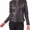 Luis Women Lambskin Leather Jacket Stylish Motorcycle Bomber...