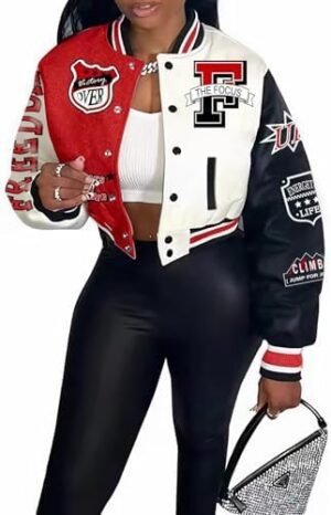 COZYPOIN Women's Varsity Jacket Cropped Letterman Jacket Lig... COZYPOIN Women's Varsity Jacket Cropped Letterman Jacket Lig...