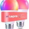 Lepro B1 AI Smart Light Bulbs - WiFi & Bluetooth RGBWW Color...