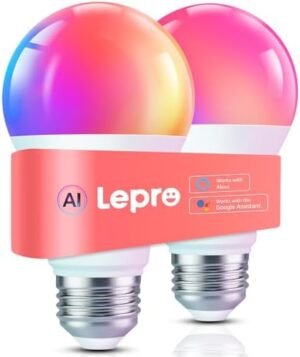 Lepro B1 AI Smart Light Bulbs - WiFi & Bluetooth Lepro B1 AI Smart Light Bulbs - WiFi & Bluetooth RGBWW Color...