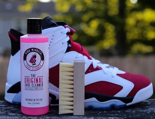 Pink Miracle Shoe Cleaner Kit with Bottle and Brush For Fabr...