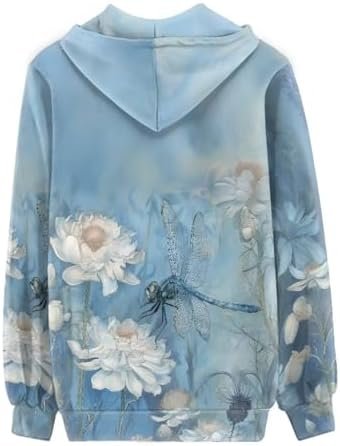 Women's Fall Full Zip Up Hoodie Long Sleeve Oversized Hooded...