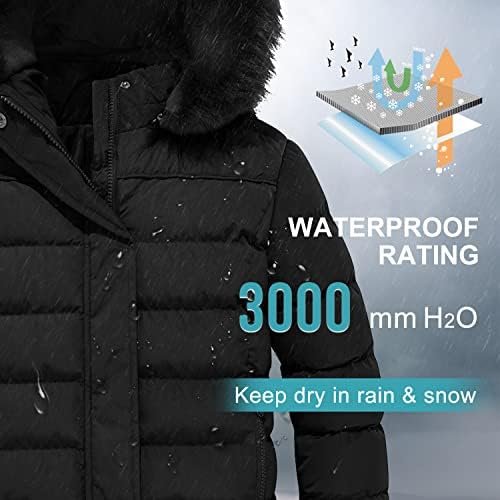 FARVALUE Girls' Winter Coats Thicken Fleece Lined Padded Hoo...