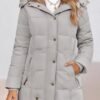 Remikstyt Womens Coats Winter Zipper Hooded Faux Fur Inside ...