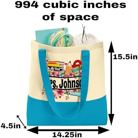 Personalized Teacher Tote Bag - Teacher Bag Daily Use - Teac...