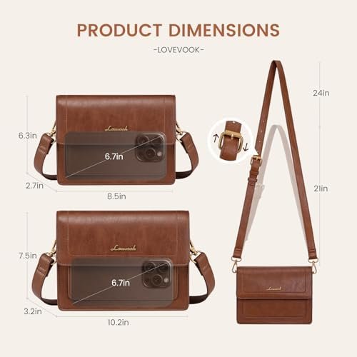 LOVEVOOK Crossbody Bags for Women,Vintage Leather Cross Body...