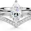 Michooyel S925 1.5ct Marquise Cut 2in1 Engagement Rings For ...