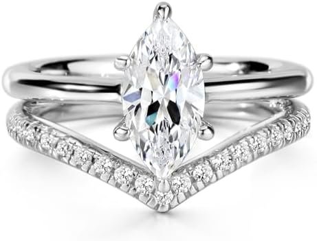 Michooyel S925 1.5ct Marquise Cut 2in1 Engagement Rings For ...