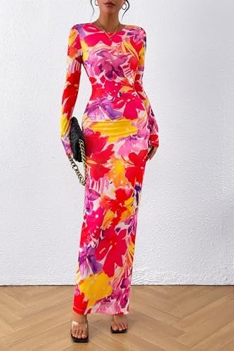 PRETTYGARDEN Women's Bodycon Maxi Dress Fall Spring Fashion ...