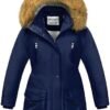 CREATMO US Girl's Sherpa Long Winter Coat Thicken Warm Parka...