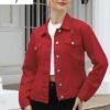 Argstar Denim Jacket for Women Button Up Long Sleeve with Po...