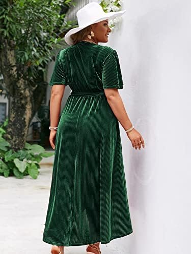 BerryGo Women's Velvet V Neck Wrap Semi Formal Dress Cocktai...