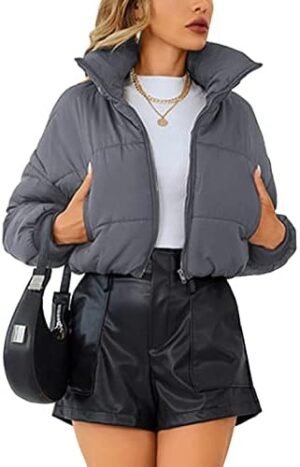 Lumister Womens Lightweight Quilted Jacket Long Sleeve Stand... Lumister Womens Lightweight Quilted Jacket Long Sleeve Stand...