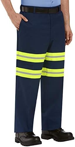 Red Kap Men's Stain Resistant Enhanced Visibility Flat Front... Red Kap Men's Stain Resistant Enhanced Visibility Flat Front...